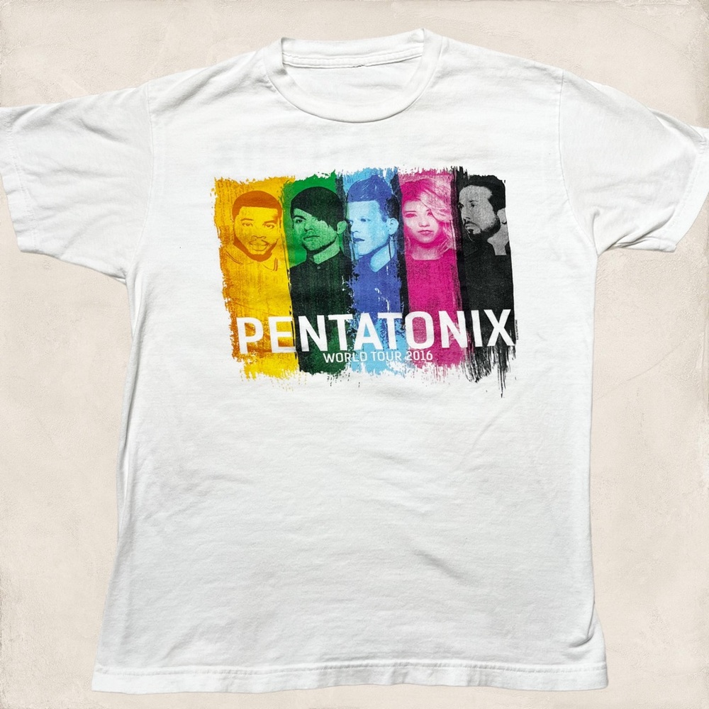 Pentatonix World Tour 2016 Pop Band Graphic T-Shirt White Unisex Sz M